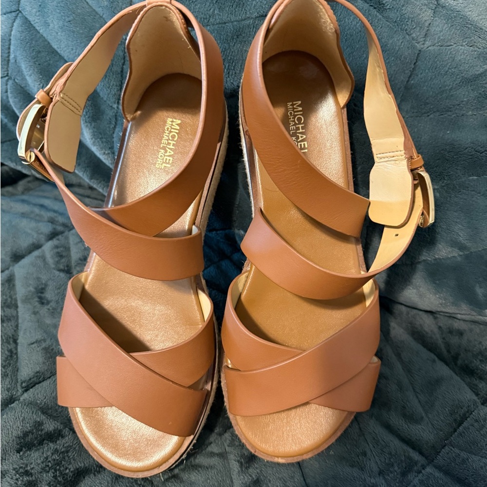 Michael Kors Tan Leather Sandals - Picture 4 of 6